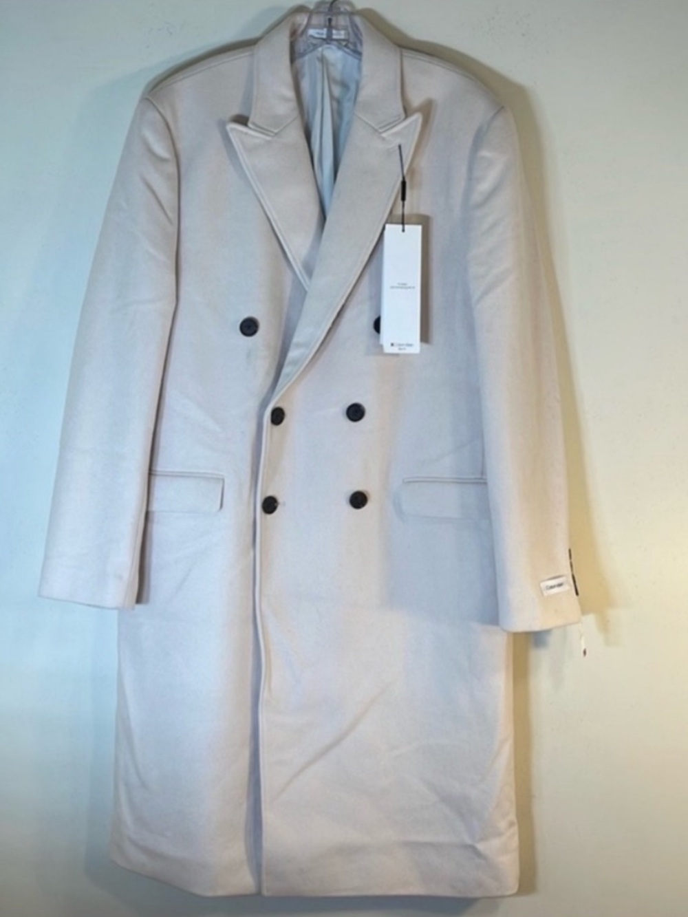 Calvin Klein Wool Blend Slim Fit Double Breasted Pea Coat. 42 Long. NWT. $495! - Picture 2 of 15